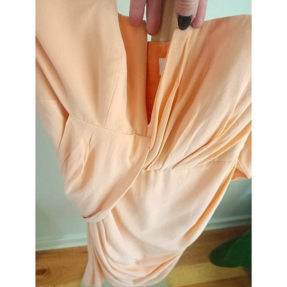 ZIMMERMANN One Shoulder Drape Dress Silk in Peach Coral *Size 2* - Picture 7 of 8